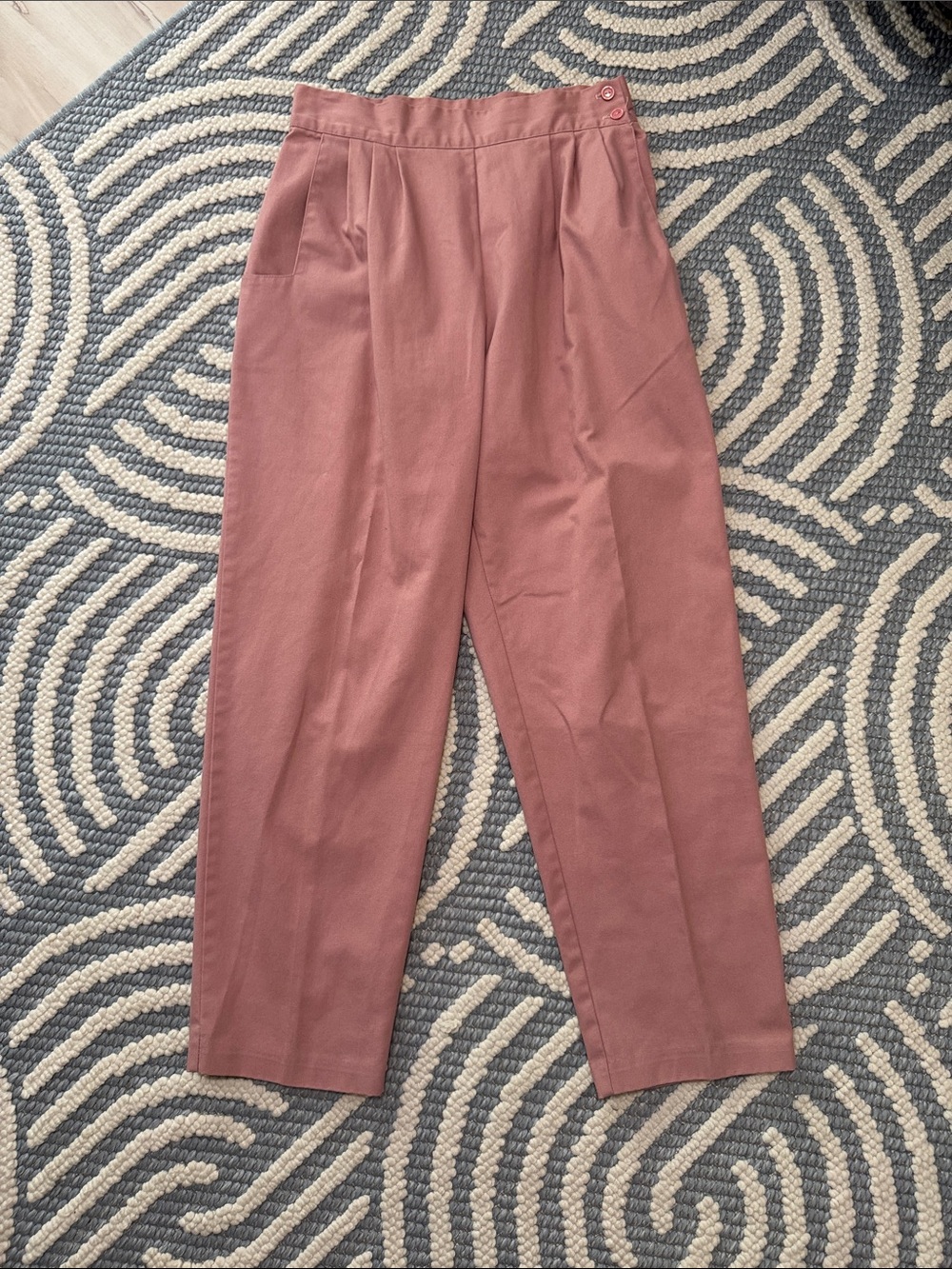 Vintage 80s 90s Dusty Rose High Waist Pleated Trousers Made in USA